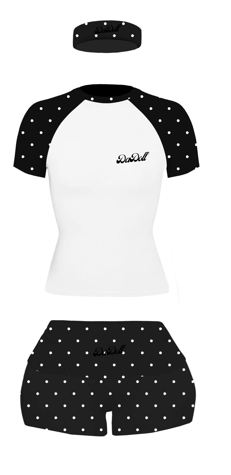BLACK POLKA DOT SET